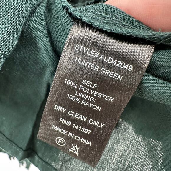 ASTR Green Lace Dress Women's M Hunter Green Adjustable Straps Back Zip V-neck - Picture 10 of 12